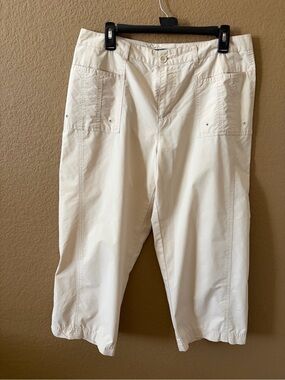 French Cuff Khaki Cropped Utility Pants